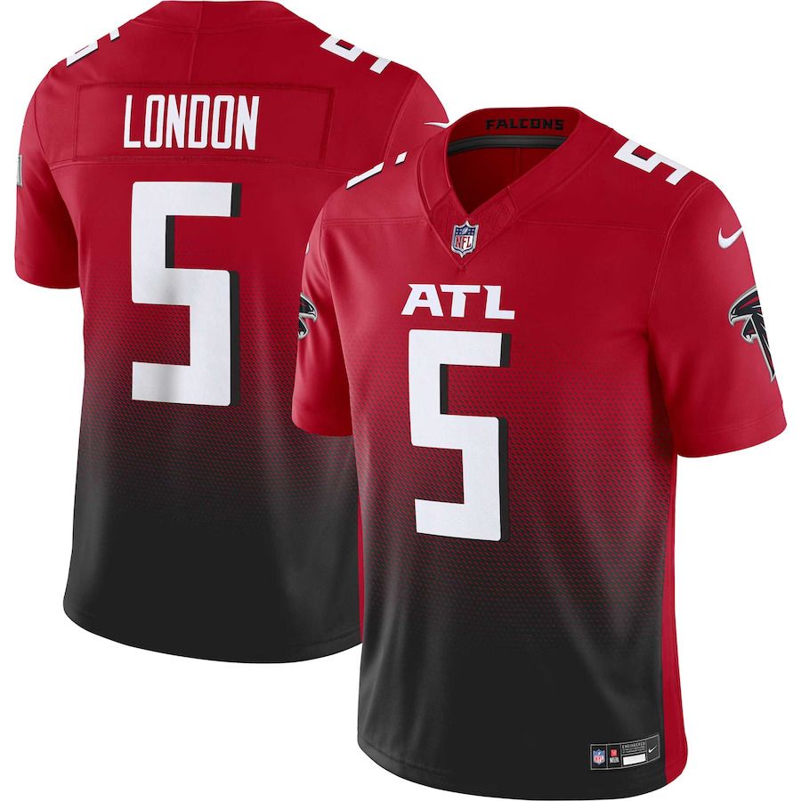 Men Atlanta Falcons 5 Drake London Nike Red Vapor F.U.S.E. Limited NFL Jersey
